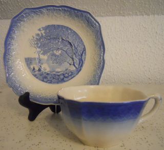 Salem China Company Corot Blue Teacup and Saucer