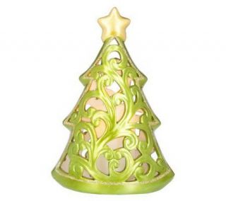 HomeReflections Ceramic Holiday Character Luminary with Timer 