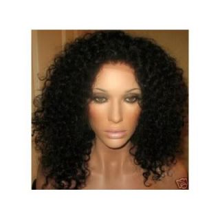 14 Afro Curly French Lace Indian Remy Human Hair Lace Wig 1 1B 2 4 1B
