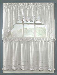 White Crochet Curtains Simple Contemporary Window Curtains Swag Tiers