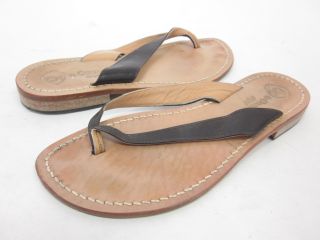 Da Costanzo Dark Brown Leather Thong Sandals Shoes 37 7