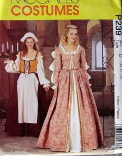Wench Costume Pattern Elizabethan Dress Sz 12 16