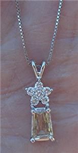 custom diamond solitaire pendant necklace 14k wg