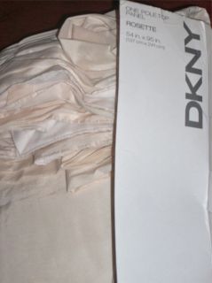 DKNY ROSETTE 54 x 95 Curtain Panels IVORY Off White New in