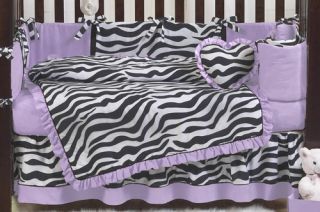funky zebra collection 9pc crib bedding set zebra pu 9