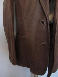 Mens Oliver Sweeney Brown Leather Jacket Medium EU48 £780 Coat Veste
