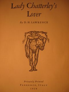 1928 Pirated D H Lawrence Lady Chatterleys Lover
