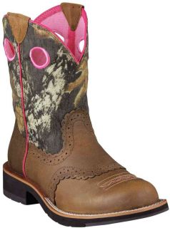Ariat 6854 Womens Fatbaby Cowgirl Distressed Brown Mossy Oak