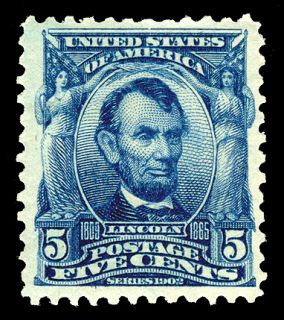Scott 304 1903 5¢ Lincoln Issue Mint F VF OG LH Cat $60