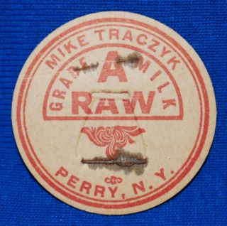 Vintage Milk Bottle Cap Mike Traczyk Dairy Perry NY