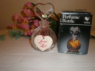 Large CRYSTAL Glass Perfume Cologne Swirl Decorative Vanity Bottle