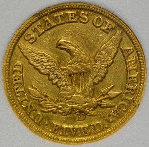 This auction is for one Dahlonega, GA minted 1849 D Gold $5 Half Eagle