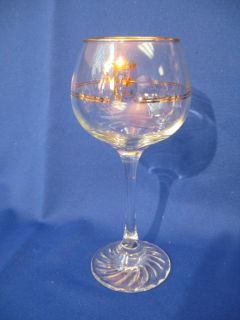 Crystal Stemware Olympic Insignia Pattern Wine Glasses