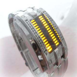 Trendy Metal Yellow LED Mens Sports Military Watch Brand New