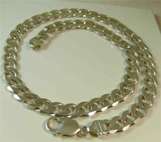 HEAVY ENGLISH STIRLING SILVER CURB NECK CHAIN MENS OR WOMENS 59 5