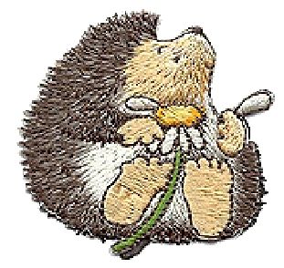 Hedgehog Daisy Embroidered Iron on Patch Applique 155250