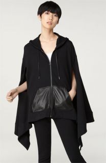 T by Alexander Wang Leather Pocket Hooded Knit Cape