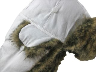 White Dakota Dan Faux Fur Winter Trooper Hat Cap