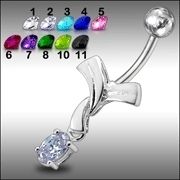 1pc Fancy Dangling Jeweled Belly Ring