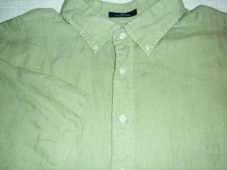 Mens Daniel Cremieux Short Sleeve Shirt 3xlarge Green Linen Button