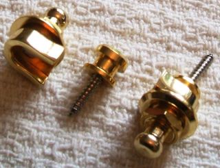 Schaller Style Replacement Gold Strap Locks Includes Screws Washers