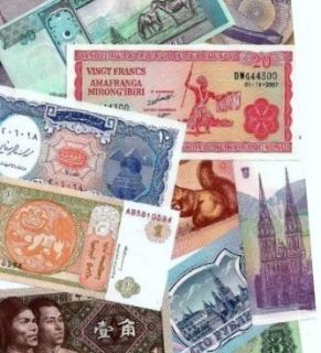 World Currency Collection 25 Note Set Circulated Uncirculated Mixed