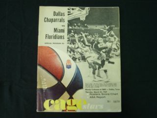 1969 ABA Program Dallas Chaparrals vs Miami Floridians