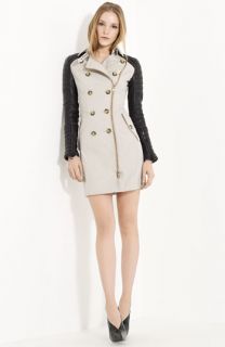 Burberry Prorsum Leather Sleeve Trench