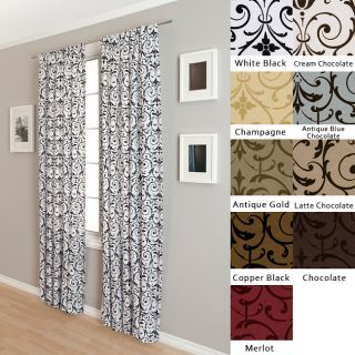 Seville Rod Pocket 108 inch Curtain Panel wp Latte and chocolate