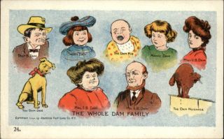 The Whole Damm Family c1905 Postcard 3