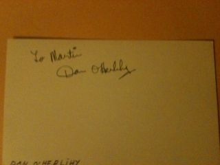 Dan OHerlihy (d. 2005) Signed Cut autograph. Original signature on a