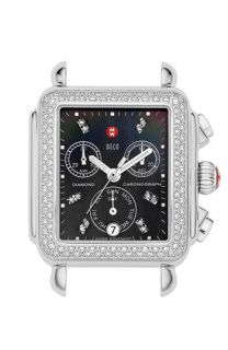 MICHELE Deco Diamond Black Dial Watch Case