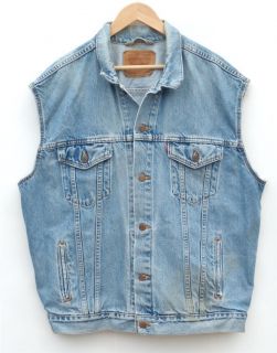 Vintage LEVIS Cut Off Sleeves Jean Jacket Denim Vest Size XL