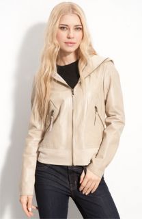 Laundry by Shelli Segal Leather & Knit Hoodie