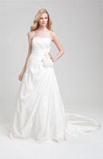 Faviana Ruched Taffeta Strapless Gown