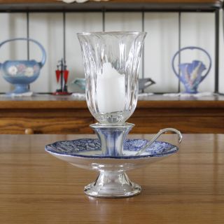 Staffordshire Liberty Blue CANDLE HOLDER CUSTOM MADE   GREAT GIFT IDEA