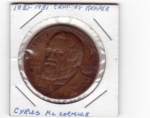  1931 International Harvester Cyrus McCormick Centennial Coin