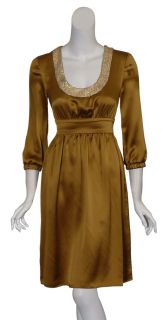 Contemporary Cynthia Rowley Gold Silk Dress $363 6 New