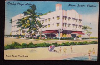 1951 Copley Plaza Hotel Miami Beach FL Dade Co Postcard
