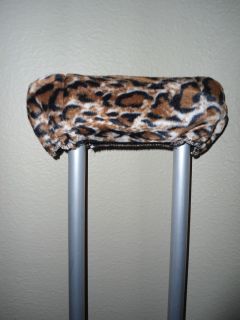 Fashion Medical Wrap Designer Crutch Pad Covers Hand Grips Leopard