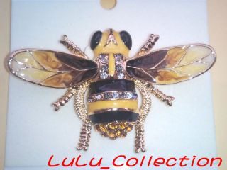  New RUCINNI Swarovski Crystal Bumble Bee Yellow Hornet Brooch Pin 9022