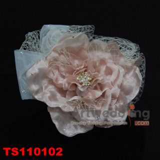  Satin Organza Floral Wedding Bridal Flowers Hair Pins Cheap