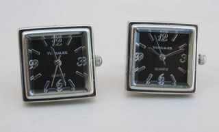 Cufflinks watches watch jewelry silver tone s steel Black dial