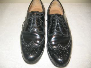 David Taylor Mens Black Leather Wing Tip Lace Up Oxford Dress Shoes