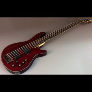 New Schecter Damien Elite 5 Quilted Crimson Red 5 String Electric Bass