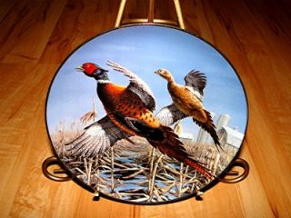 The David Maass Pheasant Tandem Flight Danbury Mint Bird Plate