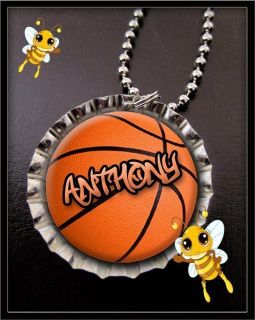 Personalized Custom Basketball Bottle Cap Necklace