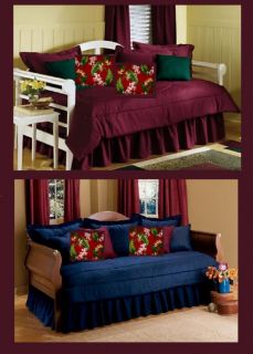 5pc Daybed Sets Solid Colors Custom Made Tailored or Ruffled Style