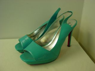 Damita K Turquoise Blue Platform Stiletto 4 5 Kitten Heels Size 10
