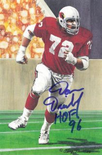 Dan Dierdorf Autographed Signed St Louis Cardinals Goal Line Art Blue